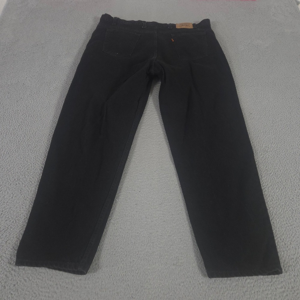 VINTAGE Levi's Jeans Mens 44x32 Black 550 Relaxed Tapered Leg Orange Tab USA 90s